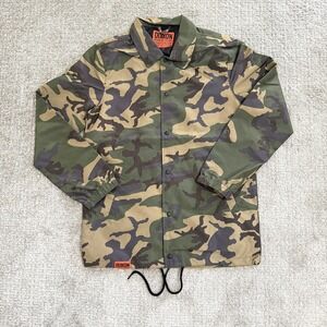 New Dixxon Ground Up Customs Camo Green‎ Brown Windbreaker Jacket Men's Medium